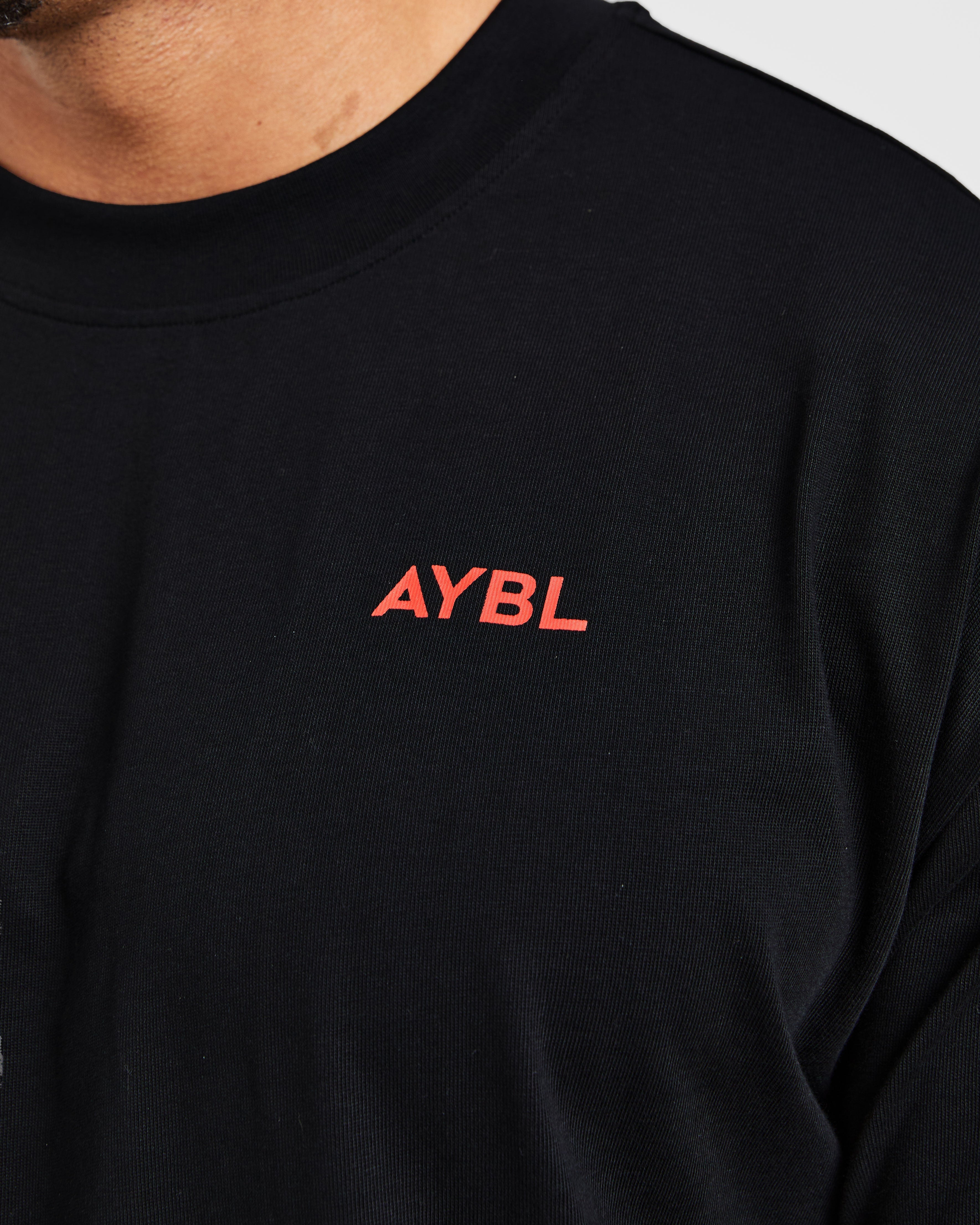 Essential Oversized T Shirt - Black/Red