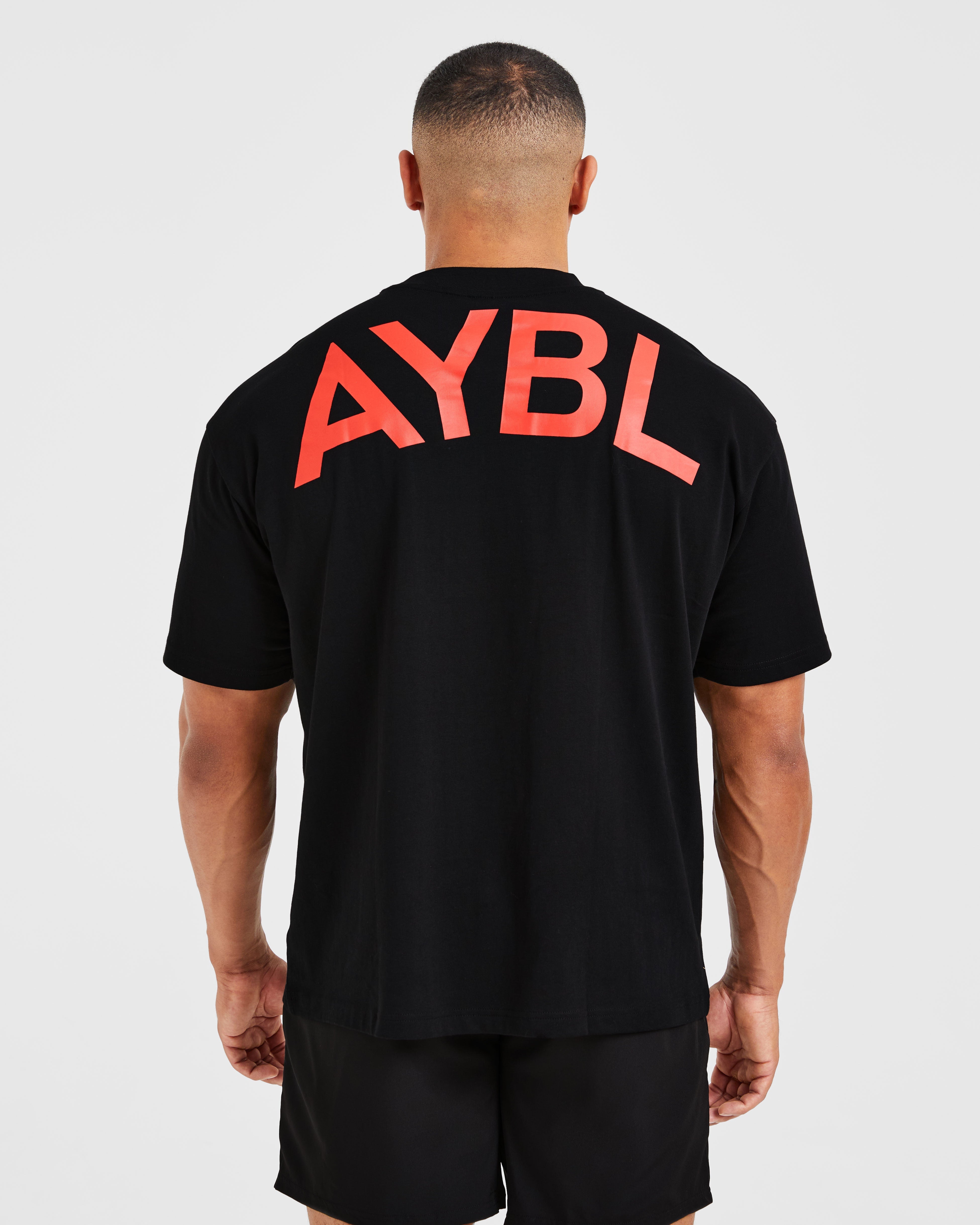 Essential Oversized T Shirt - Black/Red