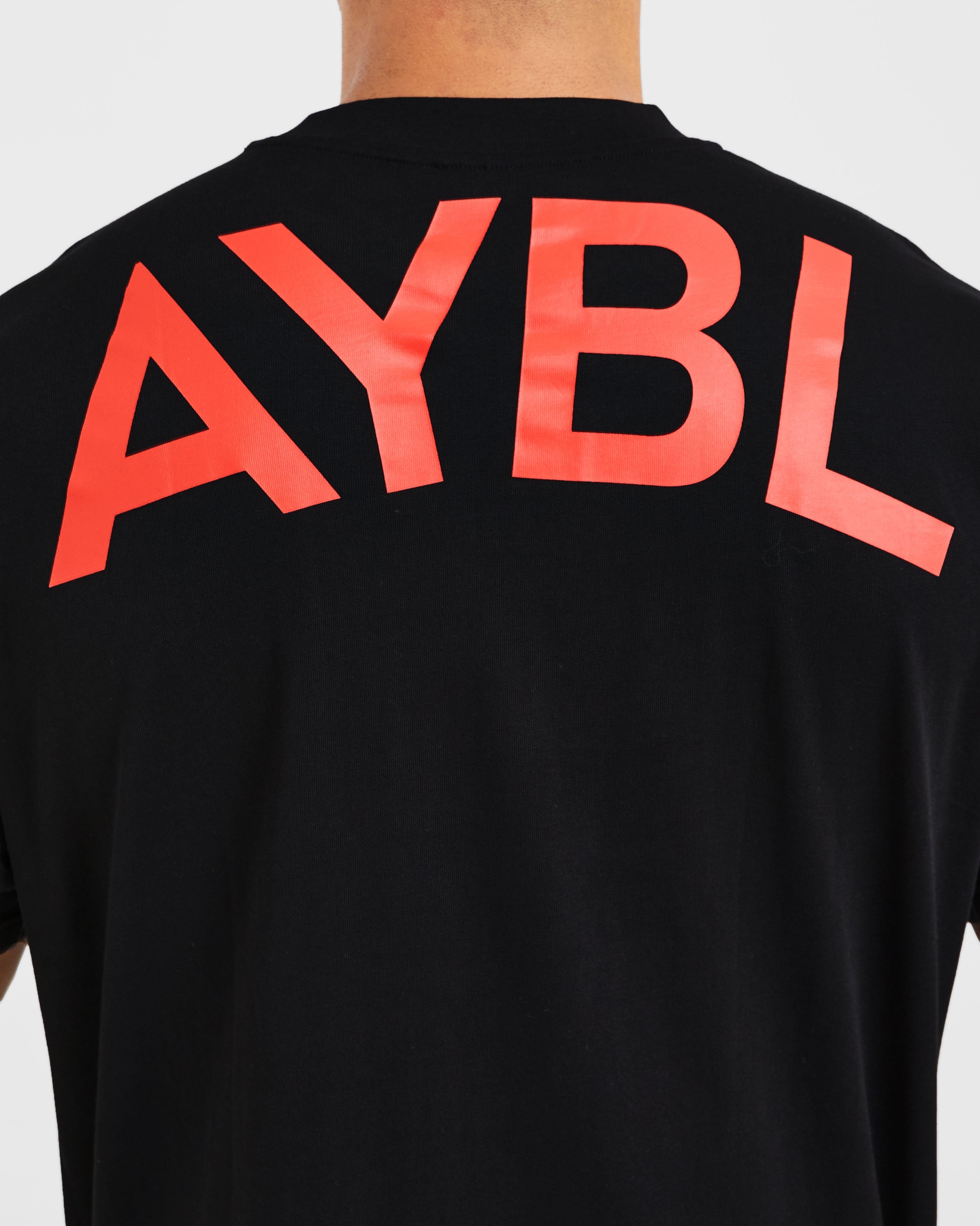 Essential Oversized T Shirt - Black/Red