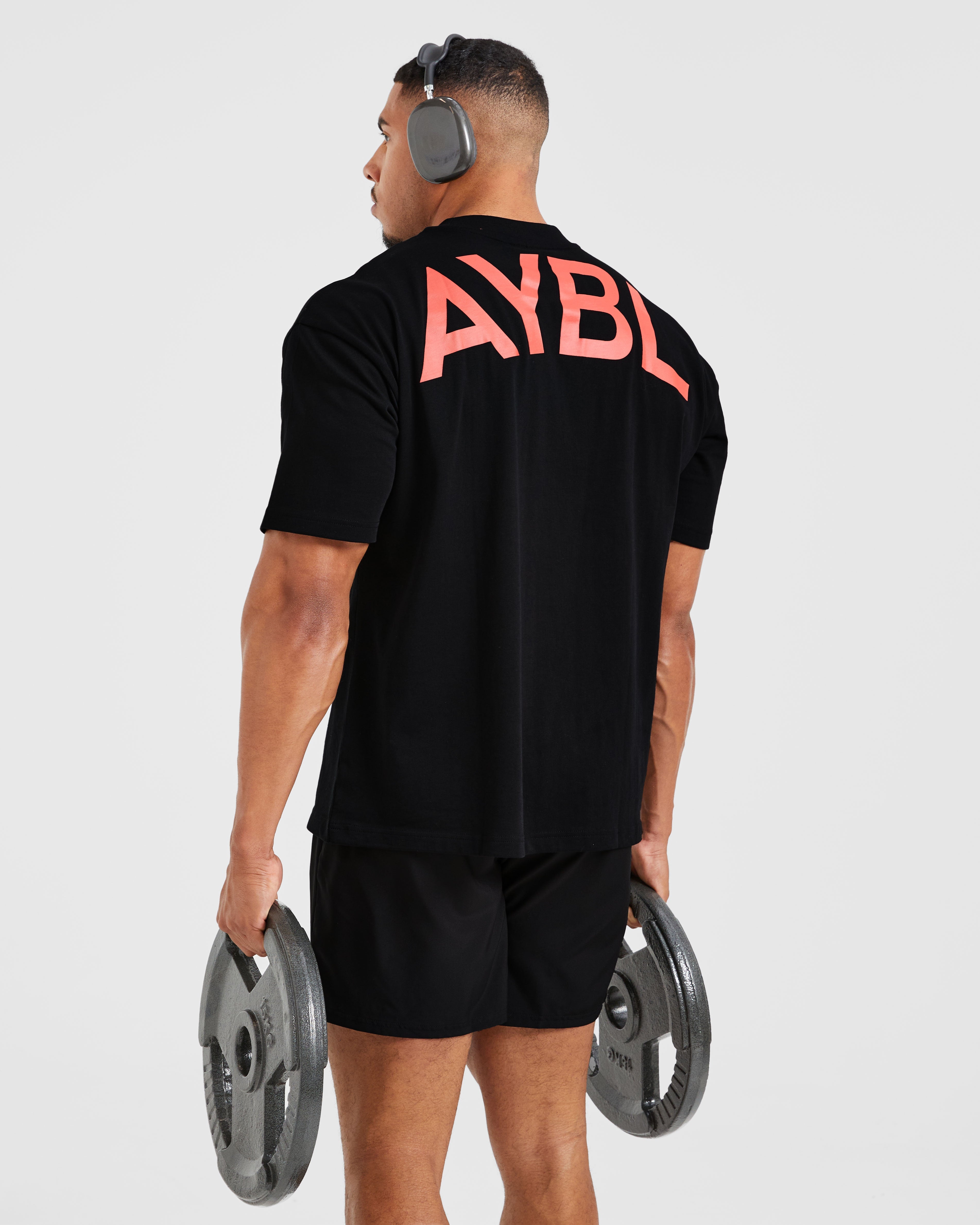 Essential Oversized T Shirt - Black/Red