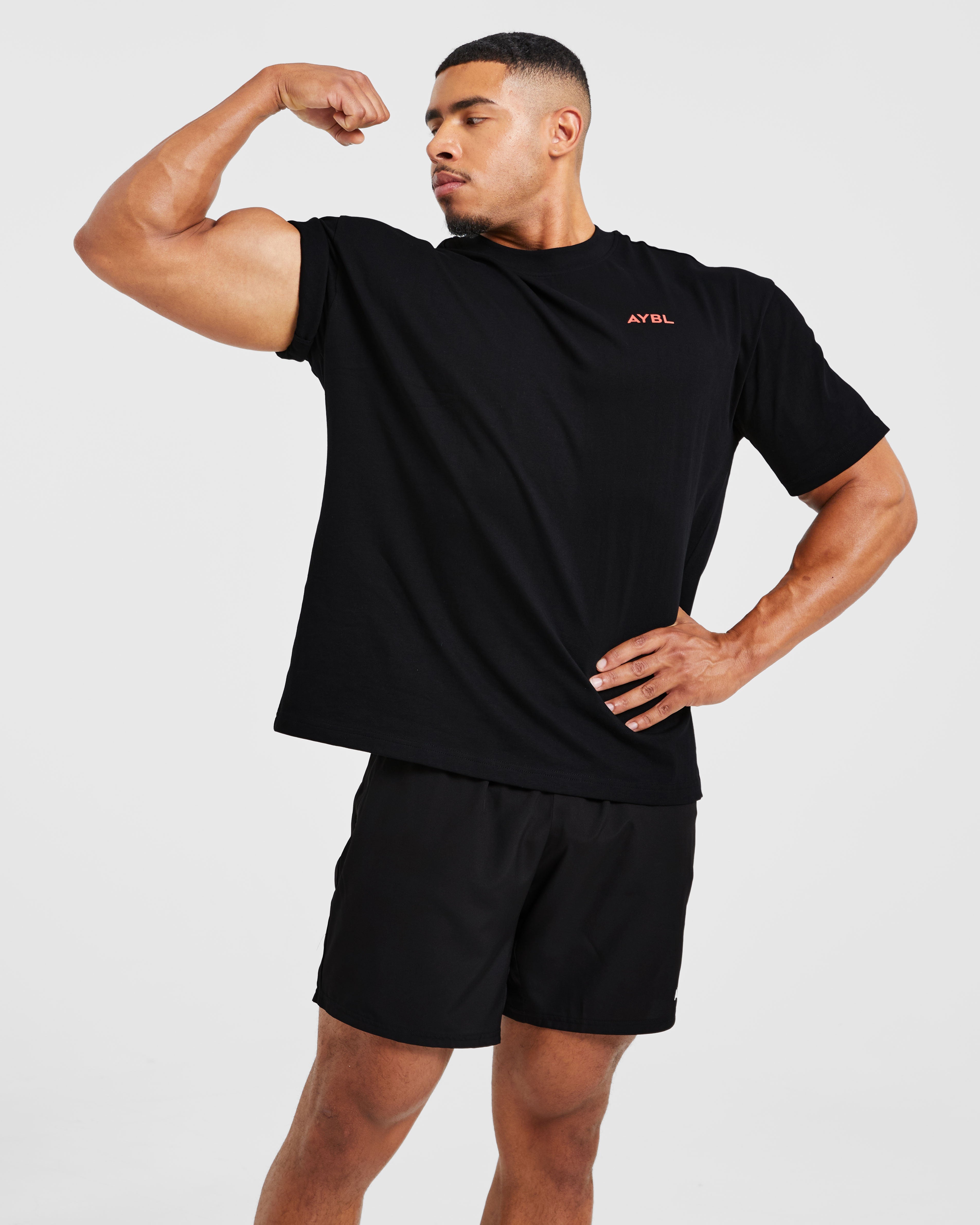 Essential Oversized T Shirt - Black/Red