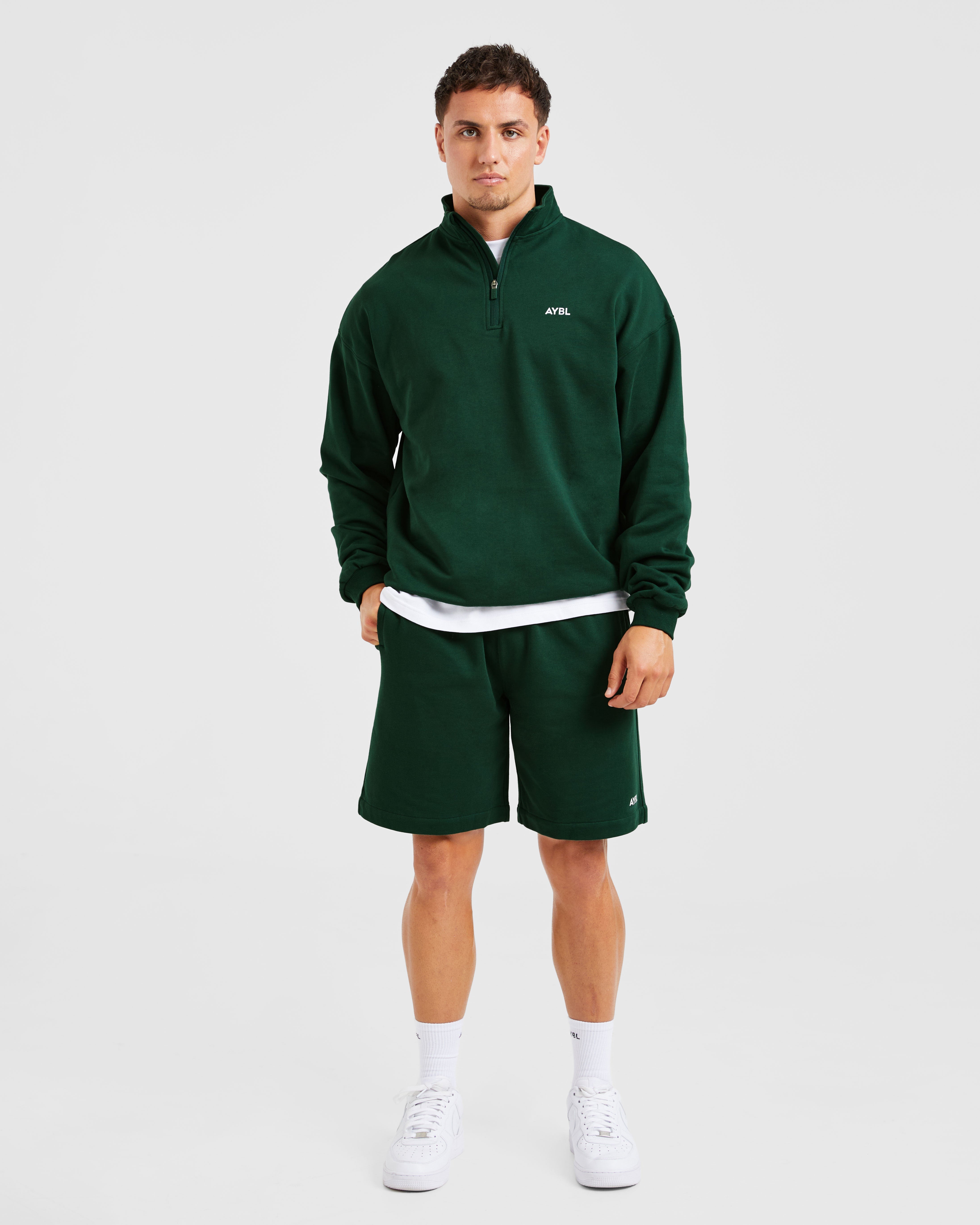 Rebound 1/4 Zip Pullover - Forest Green