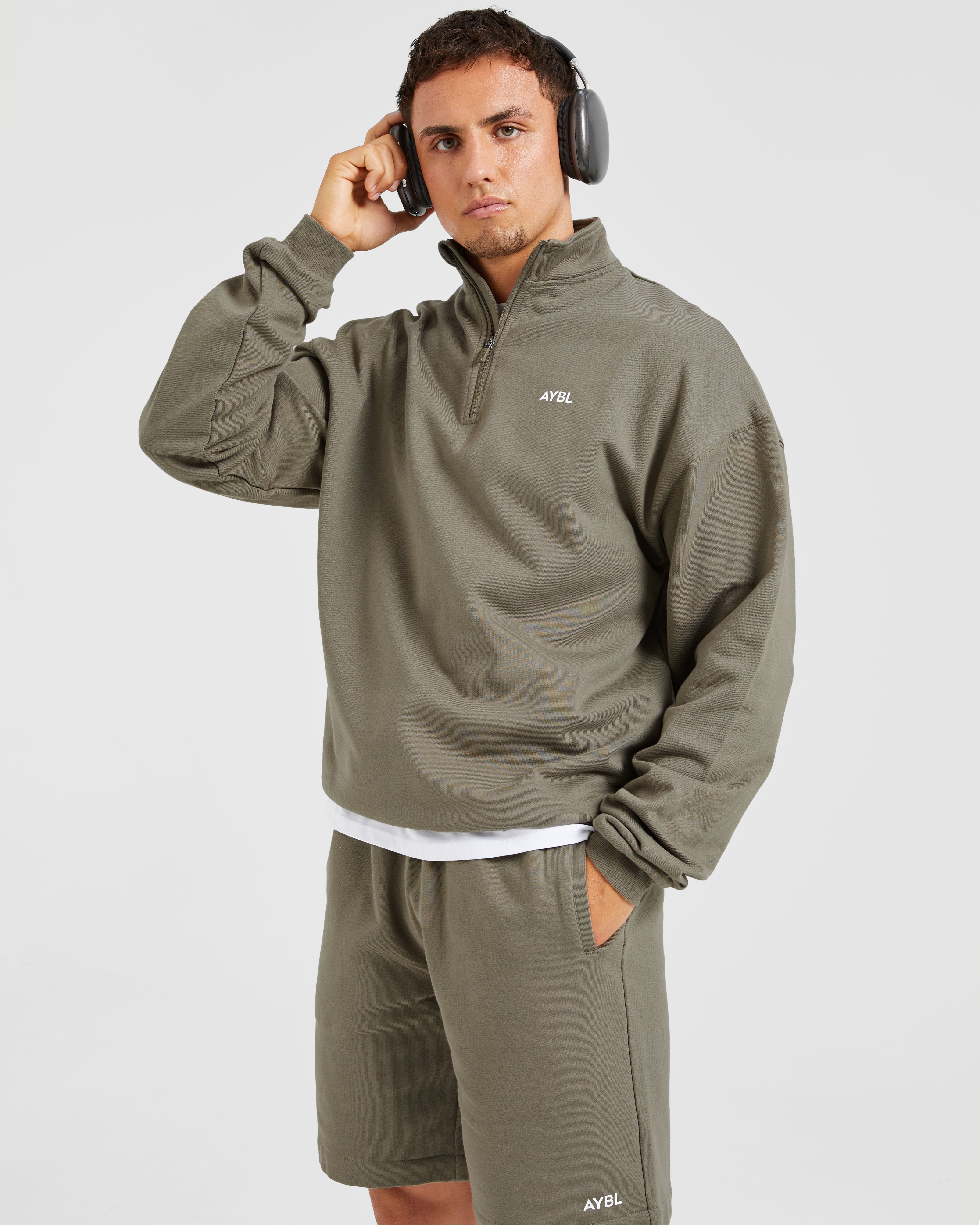 Rebound 1/4 Zip Pullover - Dusky Olive