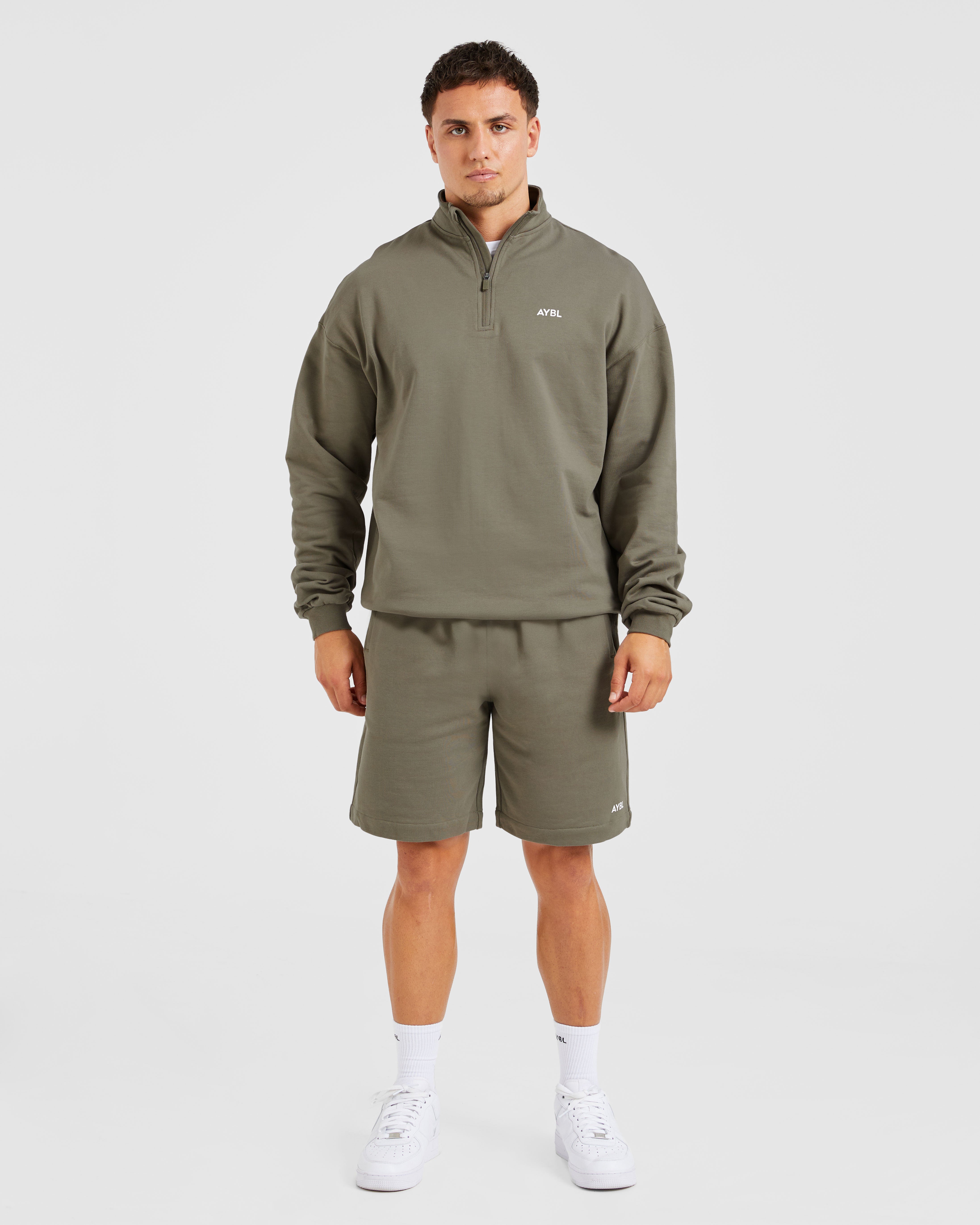 Rebound 1/4 Zip Pullover - Dusky Olive