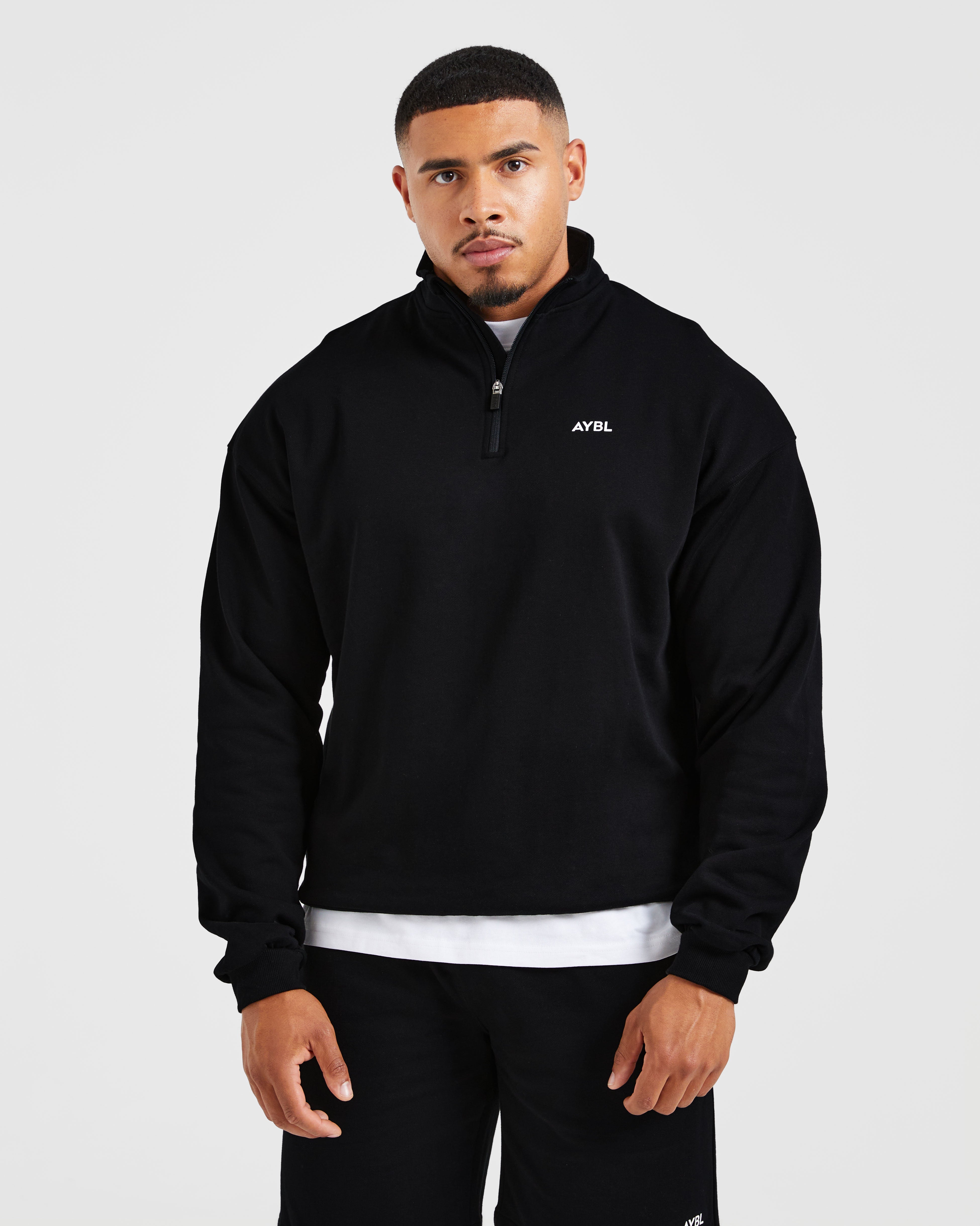 Rebound 1/4 Zip Pullover - Black
