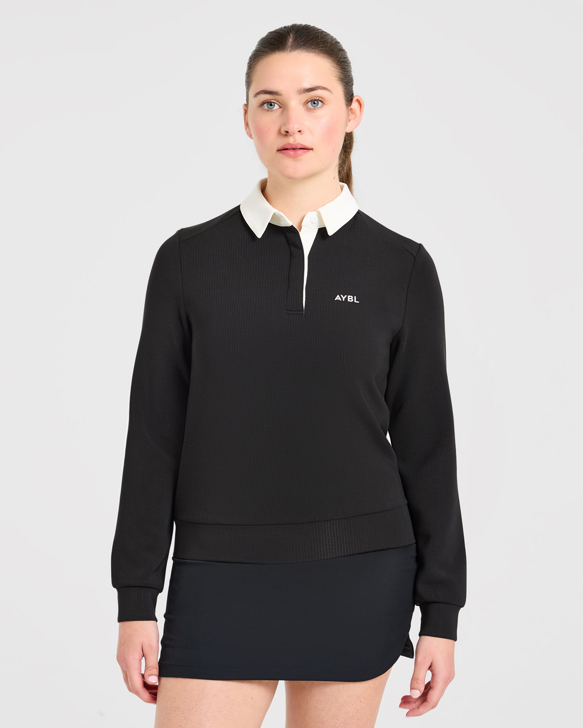Signature Long Sleeve Polo - Black
