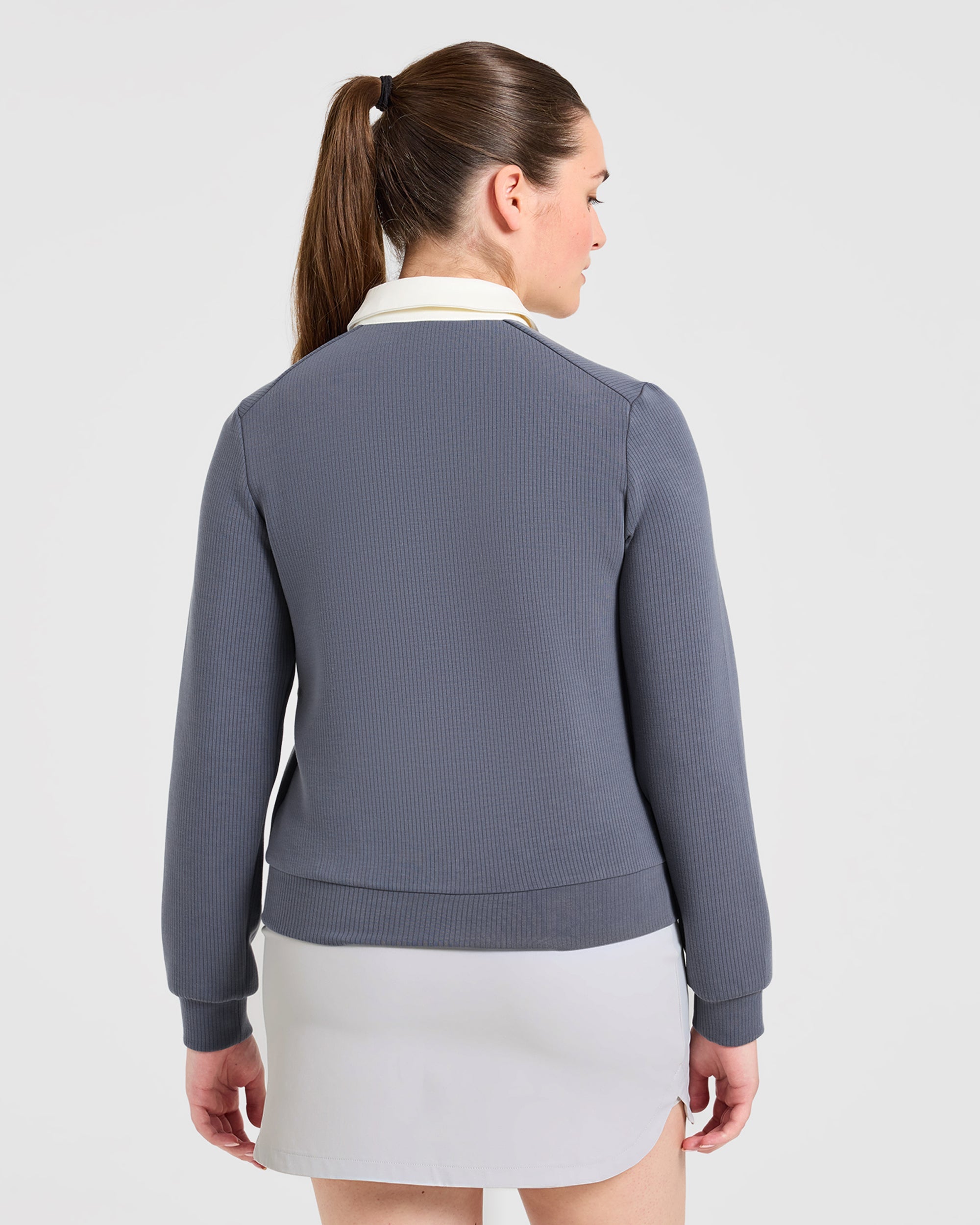 Signature Long Sleeve Polo - Steel Blue