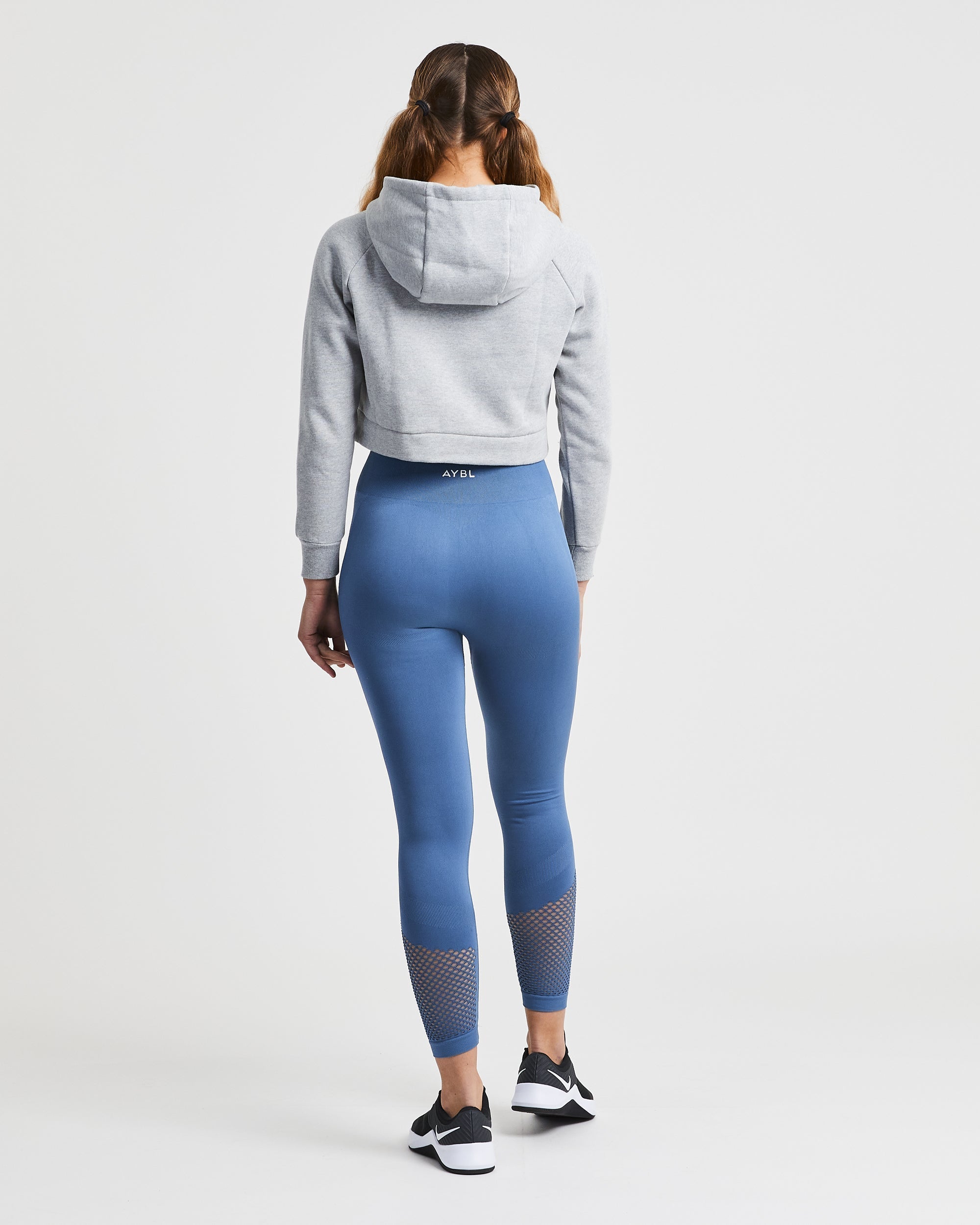 Staple Crop Hoodie - Light Grey