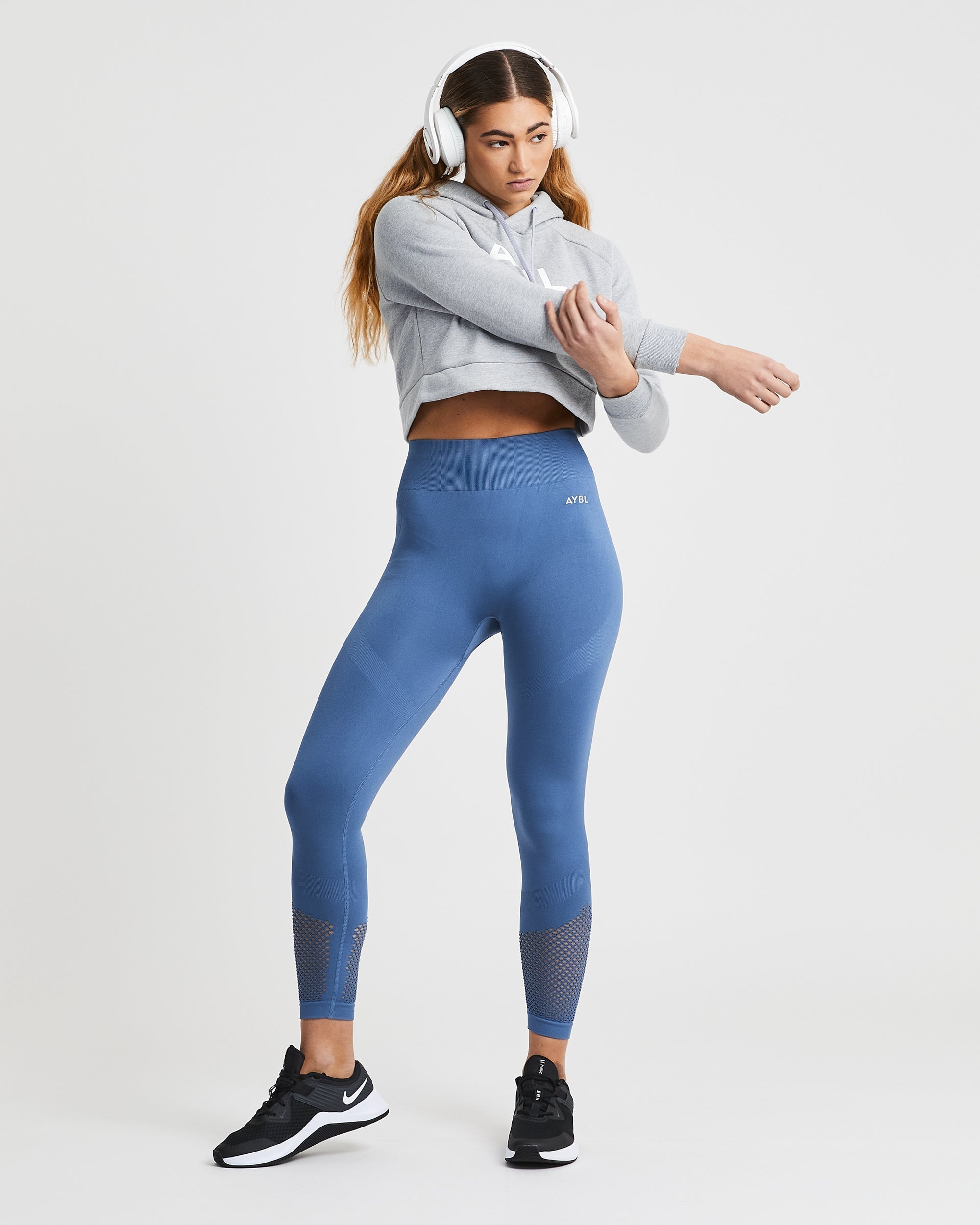 Staple Crop Hoodie - Light Grey
