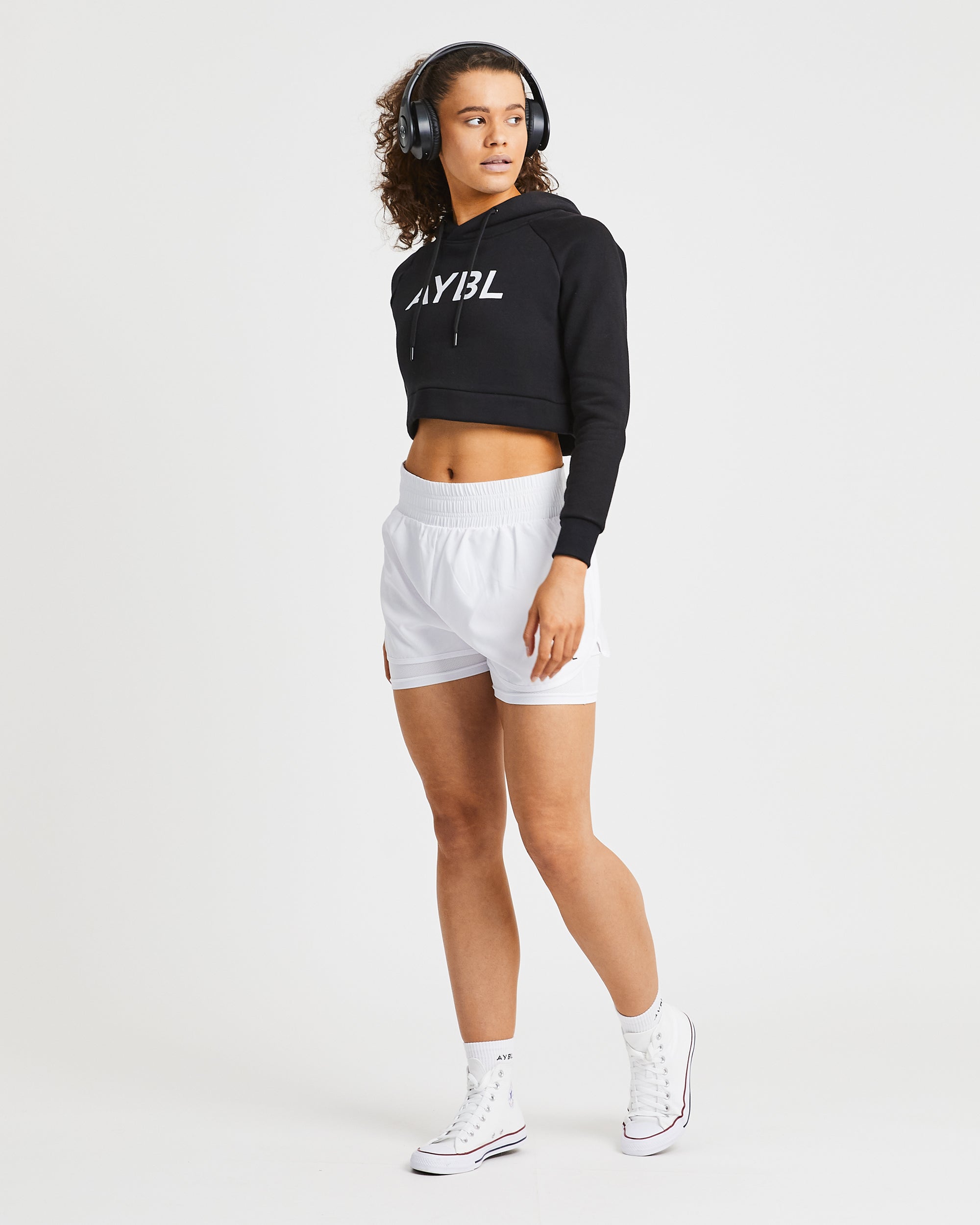 Staple Crop Hoodie - Black