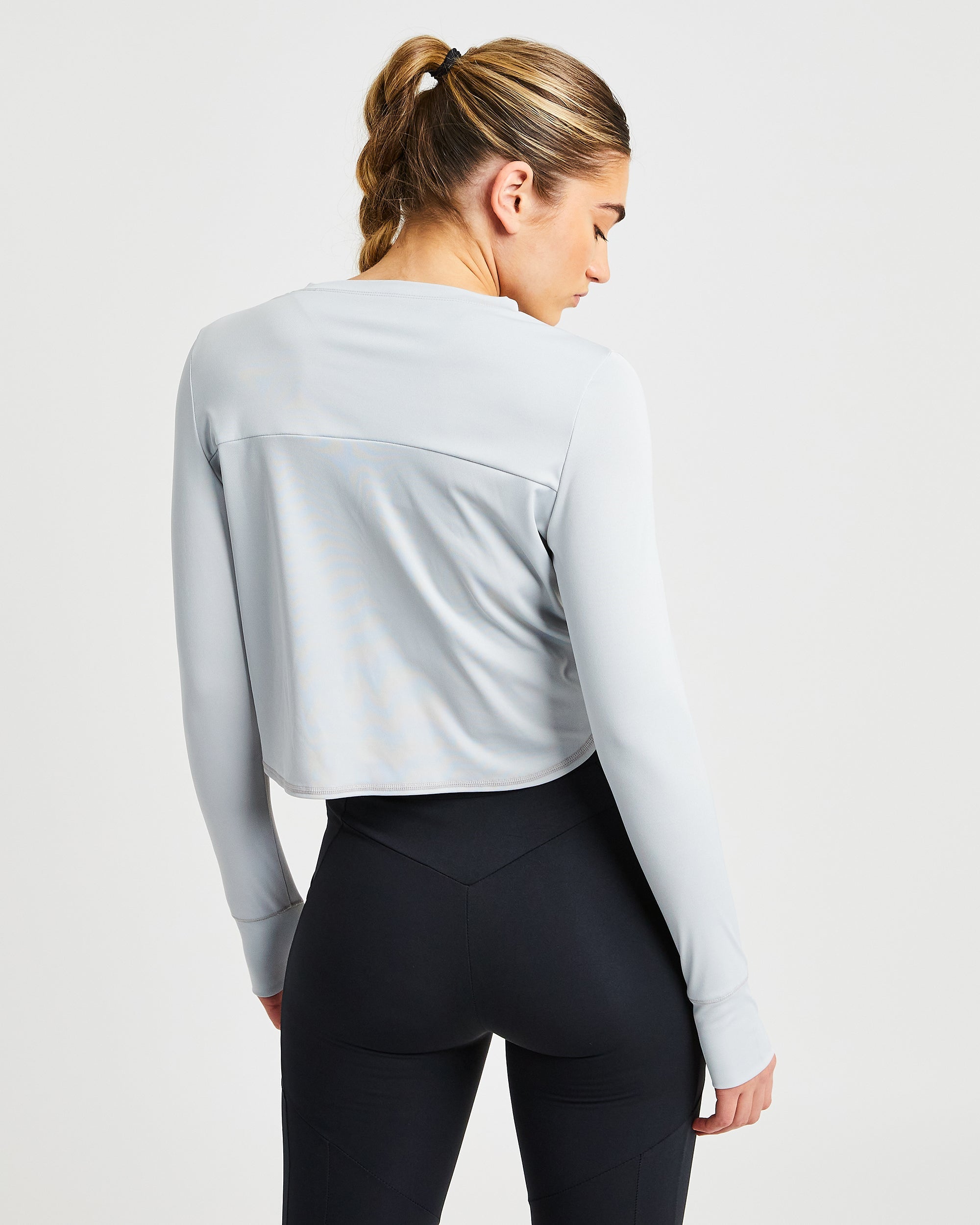 Define Long Sleeve Crop T - Grey